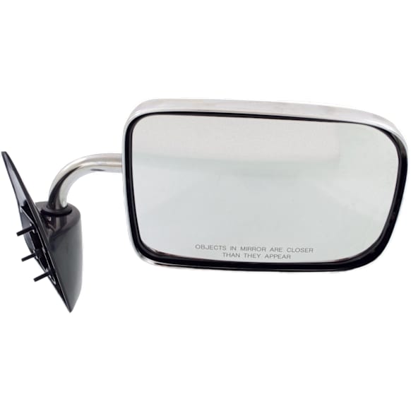 Passenger Side Mirror, Manual Adjust, Manual Folding, Non-Heated, Chrome, No Signal Light, No Memory, No Puddle Light, No Auto-Dimming, No Blind Spot Feature