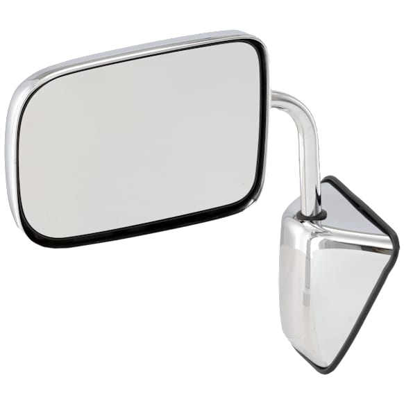Driver Side Mirror, Non-Towing, Manual Adjust, Manual Folding, Non-Heated, Chrome, No Signal Light, No Memory, No Puddle Light, No Auto-Dimming, No Blind Spot Feature