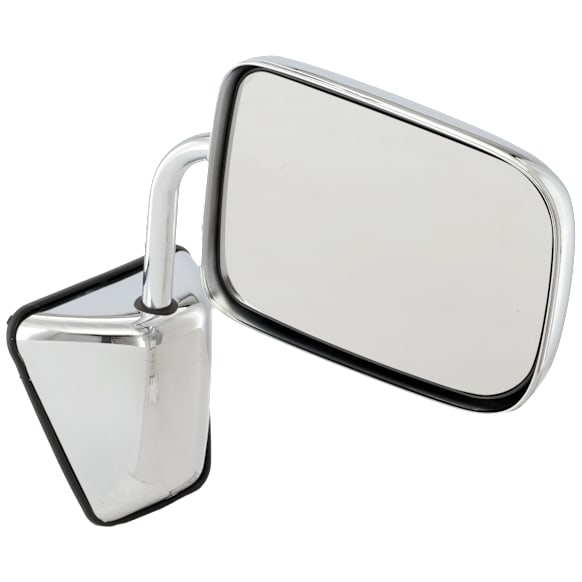 Passenger Side Mirror, Non-Towing, Manual Adjust, Manual Folding, Non-Heated, Chrome, No Signal Light, No Memory, No Puddle Light, No Auto-Dimming, No Blind Spot Feature