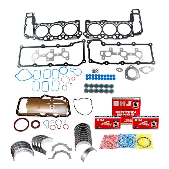 2003 Jeep Liberty - Engine Rebuild Kit, 6 Cyl 3.7L, Re-Ring Kit Includes Full Gasket Set, Piston Rings Set, & Engine Bearings Set, With Steel Valve Covers