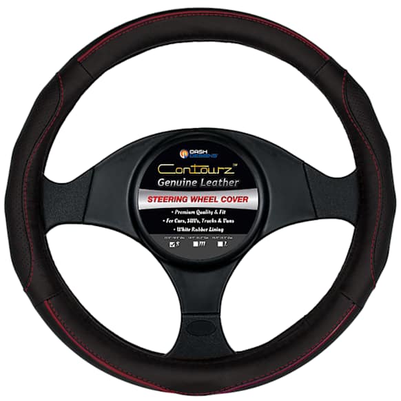 3401BK Comfort Grip Contourz Pro Grip Steering Wheel Cover - Black, Leather, Universal 13.5-14.5 in., Slip-On, Sold individually