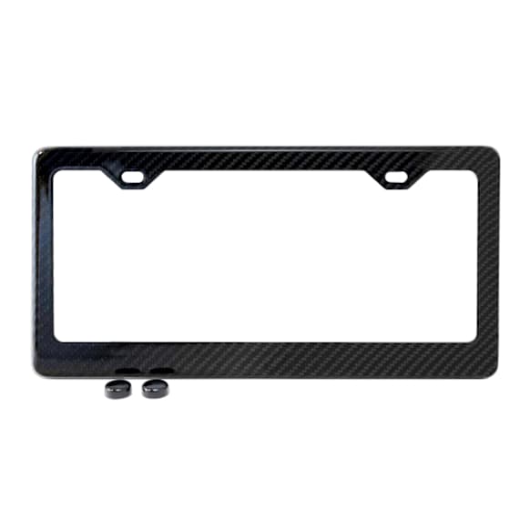 LF01 License Plate Frame - Gloss Black, Stainless Steel, Universal, Sold individually