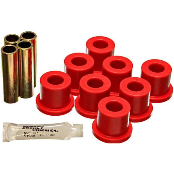 4.2143R Leaf Spring Bushing - Red, Polyurethane, Direct Fit, 2-shackle-eye set