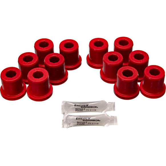 8.2106R Leaf Spring Bushing - Red, Polyurethane, Direct Fit, 2-spring-and-shackle set