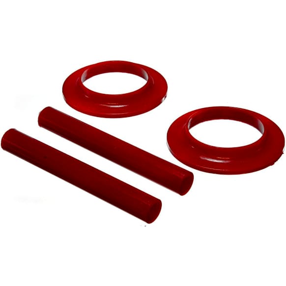 9.6102R Coil Spring Insulator - Red, Polyurethane, Direct Fit, Set of 4