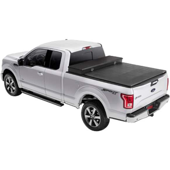 2014 GMC Sierra 3500 HD - Trifecta 2.0 Toolbox Series Folding Soft Tonneau Cover, ,Leather Grained Vinyl, Approx. 6 ft. 6 in. Bed