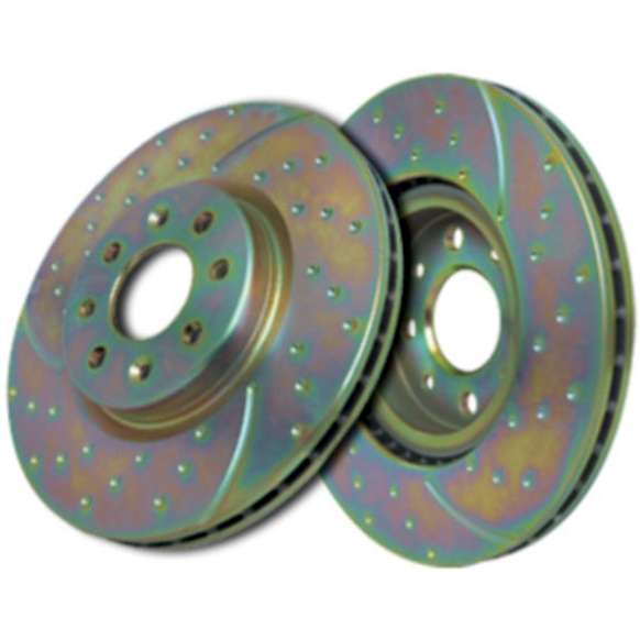 GD887 Rear Brake Disc, Dimpled and Slotted, 5 Lugs, 296.93 mm, 3.0L, 6Cyl, GD Sport Slotted And Dimpled