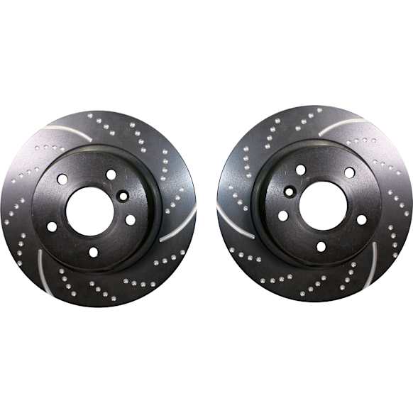 GD957 Rear Brake Disc, Dimpled and Slotted, 5 Lugs, 304.55 mm,, GD Sport Slotted And Dimpled