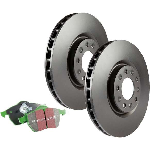 S11KF1729 Front Brake Disc and Pad Kit, Plain Surface 5 Lugs 344.93 mm Aramid Fiber S11 Greenstuff 2000 Pad and RK Premium Rotors