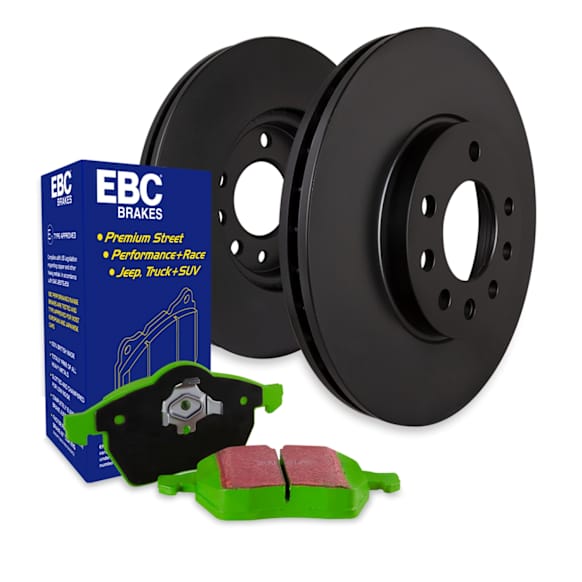 2018 Volvo S90 - Front Brake Disc and Pad Kit, Plain Surface, 5 Lugs, Aramid Fiber, S11 Greenstuff 2000 Pad and RK Premium Rotors