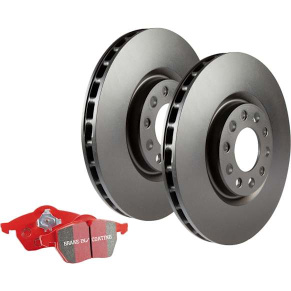 S12KF1744 Front Brake Disc and Pad Kit, Plain Surface 5 Lugs 370.08 mm Aramid Fiber Ceramic S12 Redstuff Ceramic Pad and RK Premium Rotors