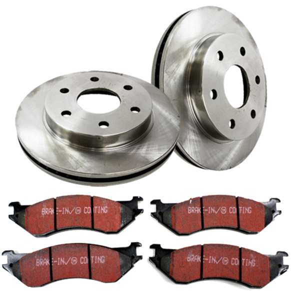 S1KF1326 Front Brake Disc and Pad Kit, Plain Surface 5 Lugs 307.34 mm Aramid Fiber S1 Ultimax2 Pad and RK Premium Rotors