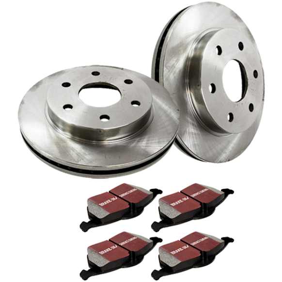 S1KF1363 Front Brake Disc and Pad Kit, Plain Surface 5 Lugs 299.72 mm Aramid Fiber S1 Ultimax2 Pad and RK Premium Rotors