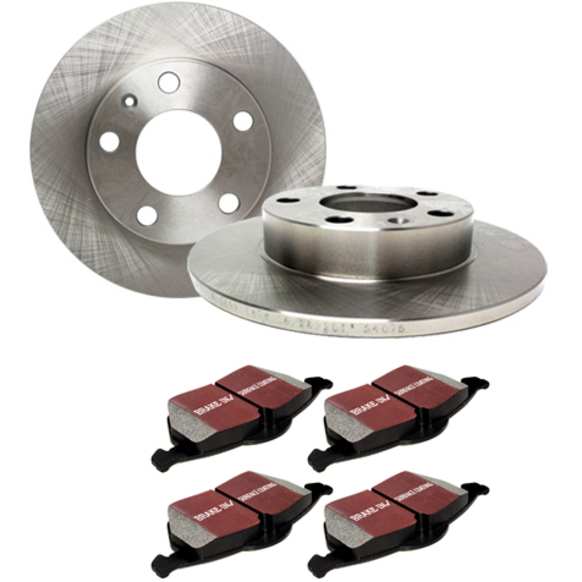 S1KR1037 Rear Brake Disc and Pad Kit, Plain Surface 5 Lugs 287.02 mm Aramid Fiber S1 Ultimax2 Pad and RK Premium Rotors