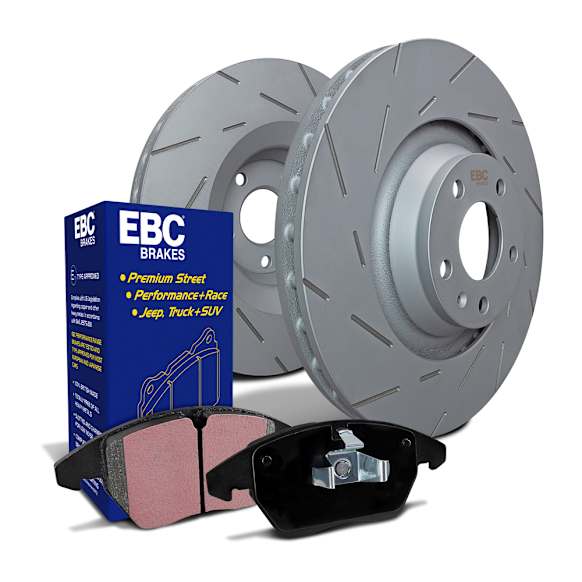 2017 Lexus IS300 - Rear Brake Disc and Pad Kit, Slotted, Aramid Fiber, S2 Greenstuff 6000 and USR Sport Slotted Rotors