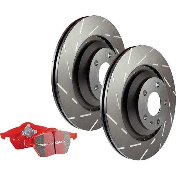 2014 BMW 435i - Rear Brake Disc and Pad Kit, Slotted, 5 Lugs, Aramid Fiber Ceramic, FMSI Pad No. D110; Vented; 5 Bolt Holes; 330mm Dia.; mm Height; 24mm Thick, 3.0L 6Cyl, S4 Redstuff Ceramic Pad and USR Sport Slotted Rotors