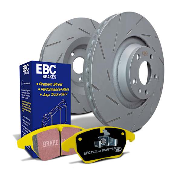 2019 Lexus IS300 - Rear Brake Disc and Pad Kit, Slotted, Aramid Fiber, S9 Yellowstuff Pad and USR Sport Slotted Rotors