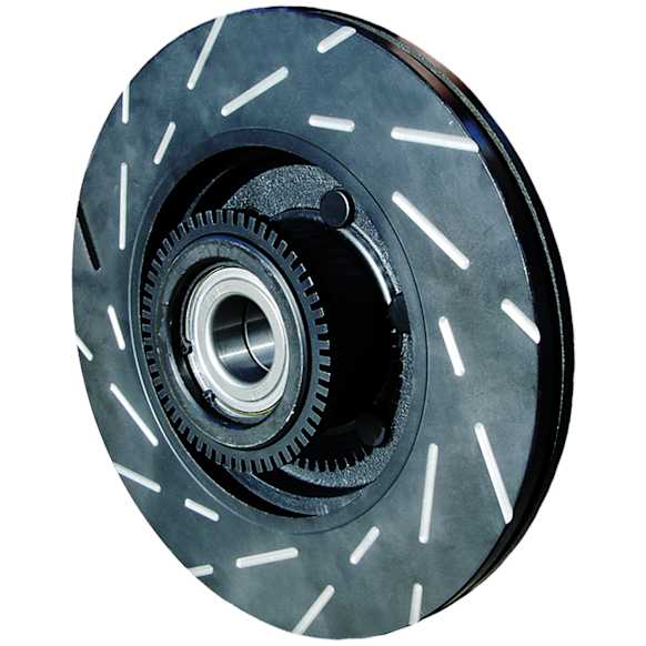 USR7597 Front Brake Disc, Slotted, 5 Lugs, 381 mm, 6.4L, 8Cyl, USR Sport Slotted