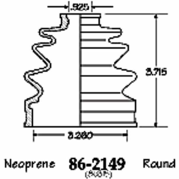 86-2149-D CV Boot - Black, Neoprene, Direct Fit, Sold individually
