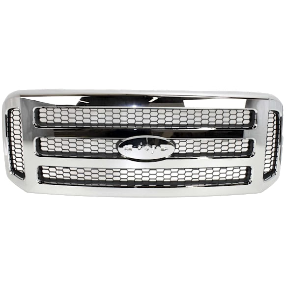 2005 Ford F-550 Super Duty XL - Grille, Chrome Shell with Painted Gray Insert