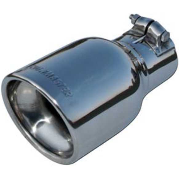 15365 Exhaust Tip - 4.00 in. Rolled Angle Polished SS Fits 2.50 in. Tubing - Clamp-on