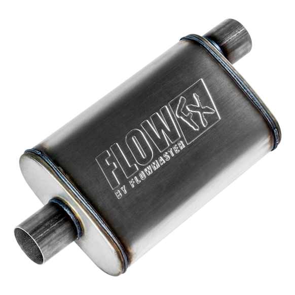 71226 Muffler, Natural, 2.5 Offset In/2.5 Center Out, Clamp On