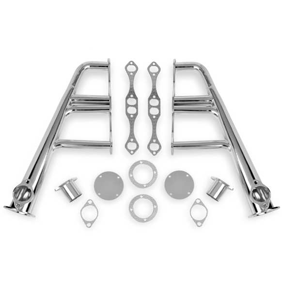 11702-2FLT Universal, Headers Shorty Chrome Made of Steel