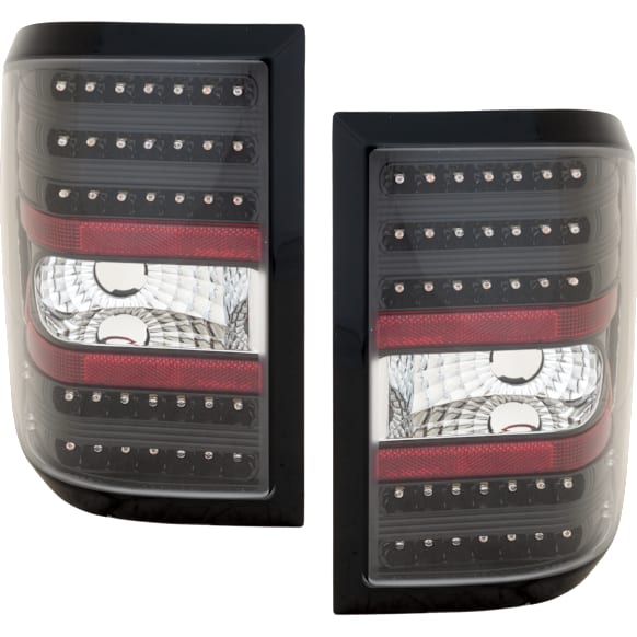 Driver and Passenger Side Tail Light, with Bulbs, LED, Clear Lens, Black Interior, Flareside