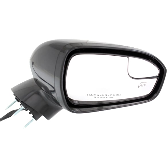 Passenger Side Mirror, Power Adjust, Heated, Manual Folding, Paintable, In-housing Signal Light, No Memory, With Puddle Light, No Auto-Dimming, With Blind Spot Glass