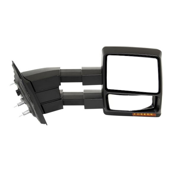 2012 Ford F-150 - Passenger Side Towing Mirror, Power Adjust, Heated, Textured Black, Manual Folding, In-housing Signal Light, With Blind Spot Glass, With Memory, With Puddle Light, No Auto-Dimming