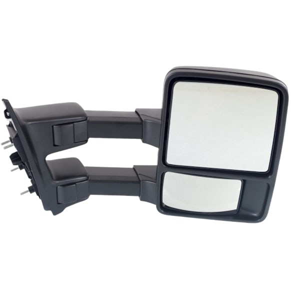 2008 Ford F-250 Super Duty - Passenger Side Towing Mirror, Manual Adjust, Non-Heated, Textured Black, Manual Folding, No Signal Light, With Blind Spot Glass, No Memory, No Puddle Light, No Auto-Dimming