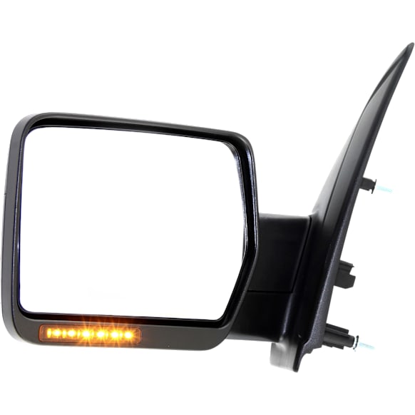 2010 Ford F-150 - Driver Side Mirror, Power Adjust, Heated, Textured Black, Manual Folding, In-housing Signal Light, No Blind Spot Feature, No Memory, No Puddle Light, No Auto-Dimming