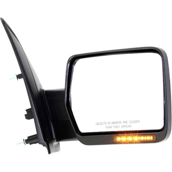 2010 Ford F-150 XLT - Passenger Side Mirror, 2009 To 2010 Style, Power Adjust, Heated, Textured Black, Manual Folding, In-housing Signal Light, No Blind Spot Feature, No Memory, No Puddle Light, No Auto-Dimming