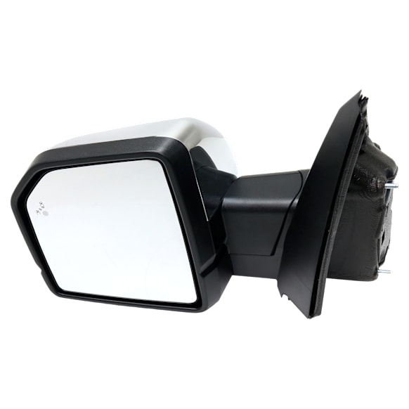 Driver Side Mirror, Power, Heated, Chrome, Power Folding, with Signal Light, BSD, Memory, Puddle Light, No Auto-Dimming