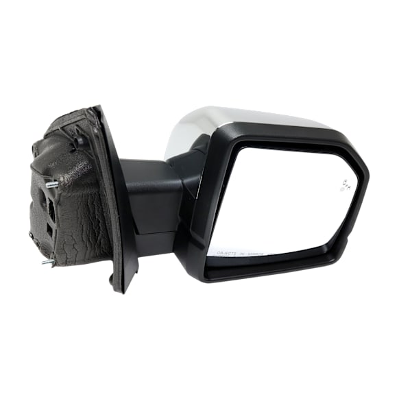 Passenger Side Mirror, Power Adjust, Heated, Power Folding, Chrome, In-housing Signal Light, With Memory, With Puddle Light, No Auto-Dimming, With Blind Spot Detection in Glass