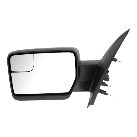 2011-2014 Ford F-150 - Driver Side Mirror, Power Adjust, Non-Heated, Manual Folding, Paintable, No Signal Light, No Memory, No Puddle Light, No Auto-Dimming, With Blind Spot Glass