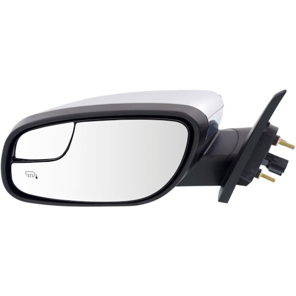 Driver Side Mirror, Power Adjust, Heated, Manual Folding, Chrome, No Signal Light, With Memory, With Puddle Light, No Auto-Dimming, With Blind Spot Glass