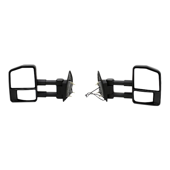 2011-2016 Ford F-350 Super Duty - Driver and Passenger Side Towing Mirror, Manual Adjust, Non-Heated, Manual Folding, Textured Black, No Signal Light, No Memory, No Puddle Light, No Auto-Dimming, No Blind Spot Feature