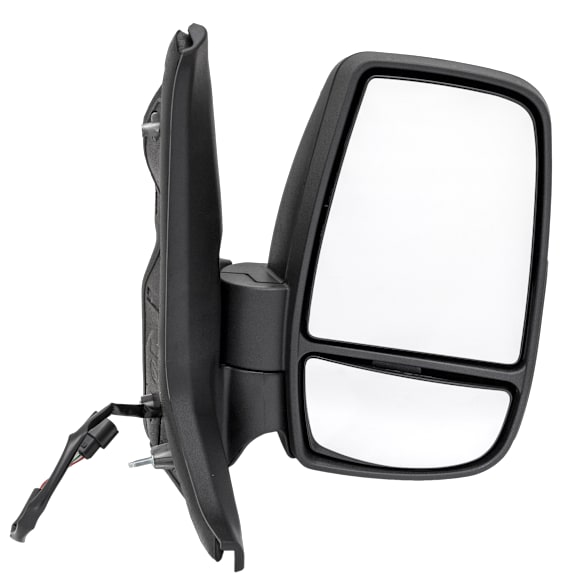 2018 Ford Transit-350 - Passenger Side Mirror, Power Adjust, Non-Heated, Textured Black, Manual Folding, No Signal Light, No Blind Spot Feature, No Memory, No Puddle Light, No Auto-Dimming
