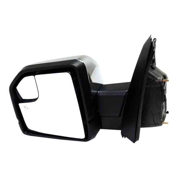 2018 Ford F-150 - Driver Side Mirror, Power Adjust, Heated, Chrome, Power Folding, In-housing Signal Light, With Blind Spot Glass, With Memory, With Puddle Light, No Auto-Dimming