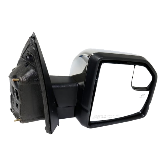 2016 Ford F-150 Lariat - Passenger Side Mirror, Power Adjust, Heated, Chrome, Power Folding, In-housing Signal Light, With Blind Spot Glass, With Memory, With Puddle Light, No Auto-Dimming, Extended Cab Pickup