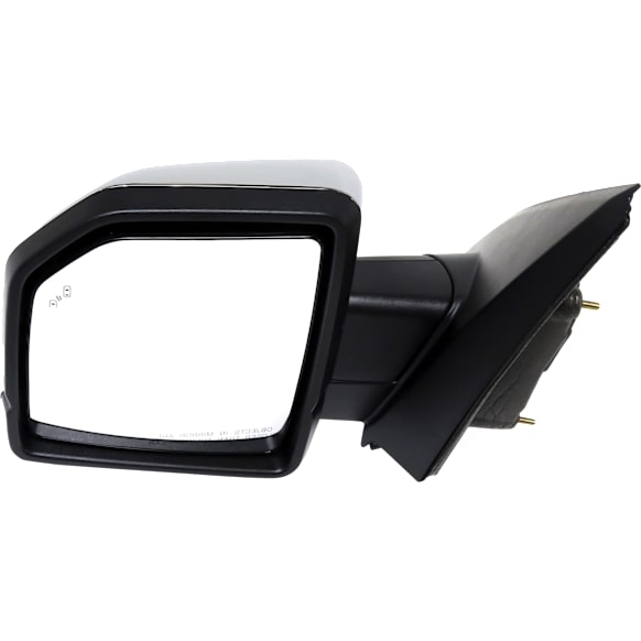 2018 Ford F-150 - Driver Side Mirror, Power Adjust, Heated, Chrome, Power Folding, In-housing Signal Light, With Blind Spot Detection in Glass, With Memory, With Puddle Light, No Auto-Dimming, Extended Cab Pickup