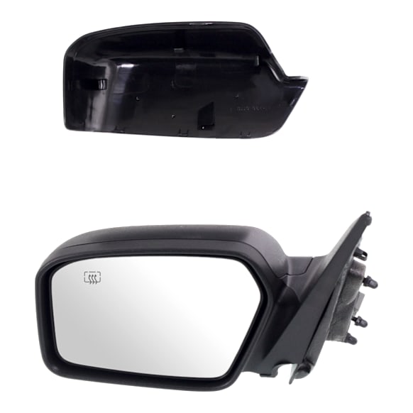 2010 Ford Fusion SEL - Driver Side Mirror, For Models Without Blind Spot Information System, Power Adjust, Heated, With 1 Paintable and 1 Textured Black Cap, Non-Folding, No Signal Light, No Blind Spot Feature, No Memory, With Puddle Light, No Auto-Dimming~