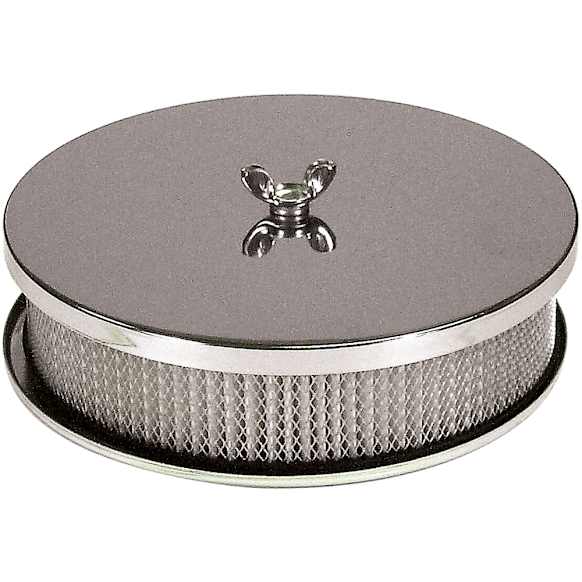 1491 Air Cleaner - 6-1/2 Inch x 2 Inch - Chrome, Fits 5-5/16 Inch or 2-5/8 Inch Carburetor Necks
