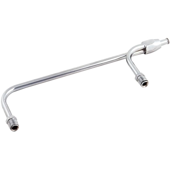 1551 Fuel Line - 3/8 Inch Dual Inlet - Chrome, Fits Holley 4160 Style Carburetors with 8-21/32 Inch centers
