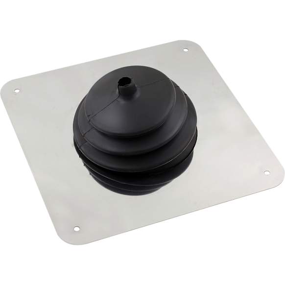 1650 Shift Boot - Black, Rubber, Large round boot with 8 Inch Square Plate