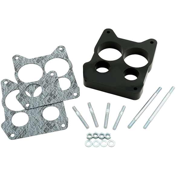 3406 Phenolic Carburetor Spacer Kit - 1 Inch - 4 Hole Center, Fits Quadrajet 4-Barrel Carburetors