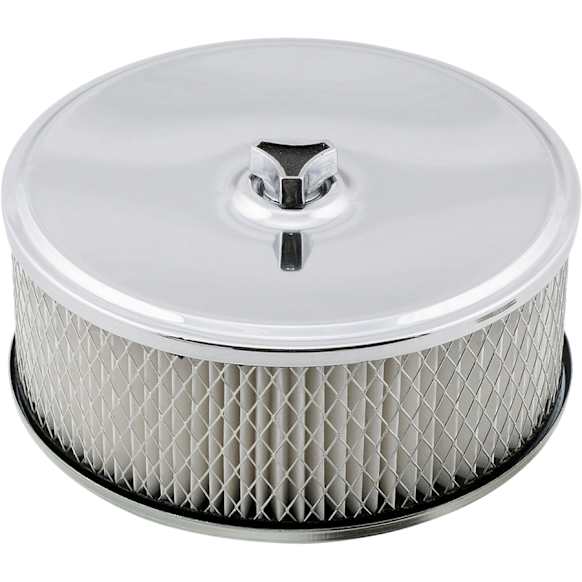4350MRG Air Filter Assembly - Chrome - 6-1/2 Inch x 3-1/2 Inch, Fits 1 or 2-Barrel Carburetors with 2-5/16 Inch or 2-5/8 Inch Neck