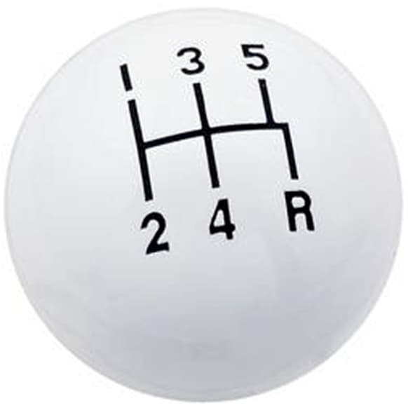 9619 Shift Knob - White, Composite, Round, Universal, Sold Individually