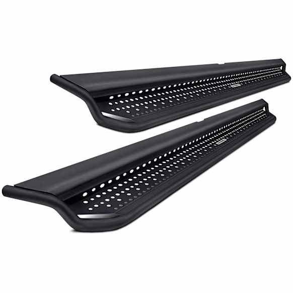 2017 Nissan Titan XD - Dominator D1 Series Running Boards, Powdercoated Black, Non-Powered, Steel, Set of 2